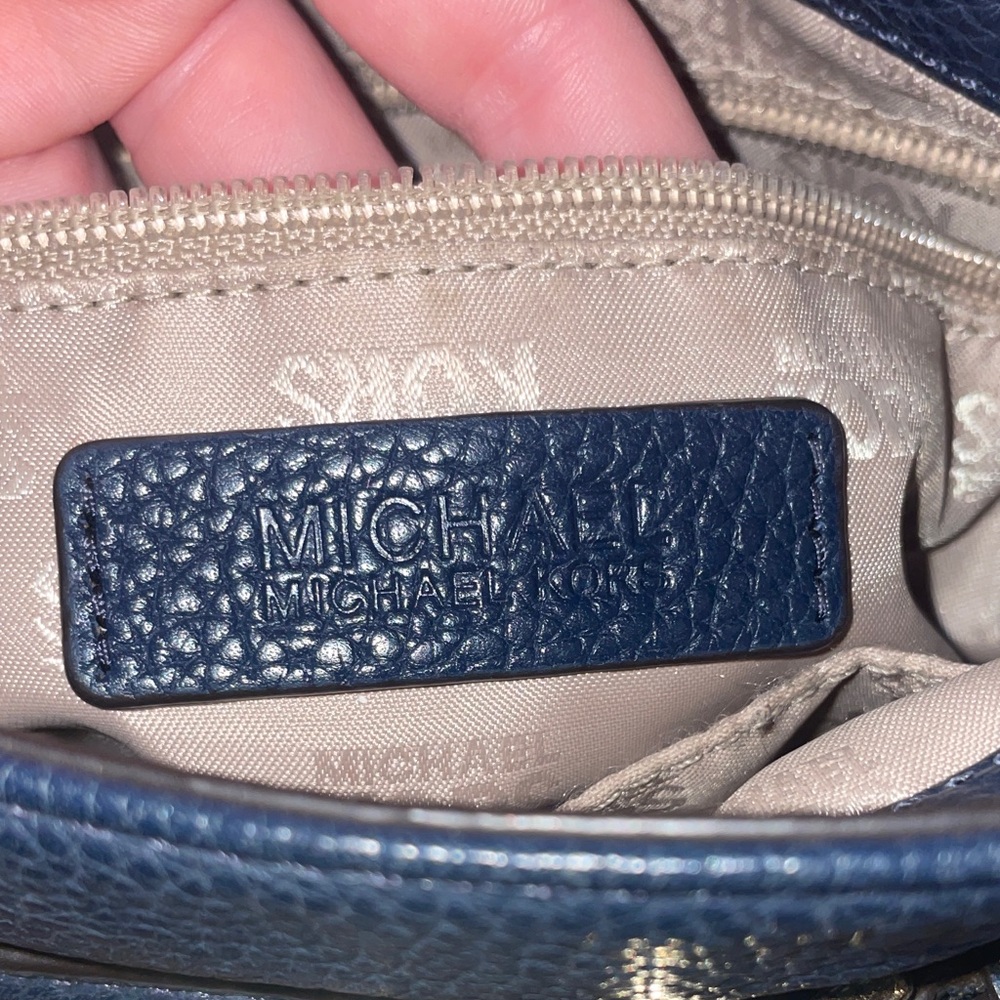 Michael Kors Dark Blue Hamilton Crossbody Bag with Gold Accents - Picture 12 of 15